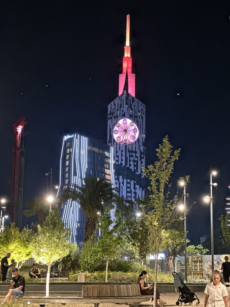 برج و چرخ و فلک باتومی در شب